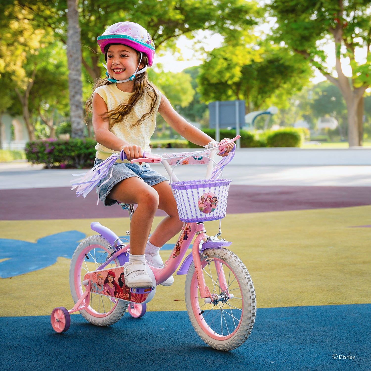 Dirfuny Purple Bike Basket Set For Girls - Handwoven Basket With Bell, Streamers & Stickers For Kids' Bikes - View #2