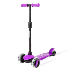 Ziggy 3-Wheel Tilt Scooter With LED lights - Purple