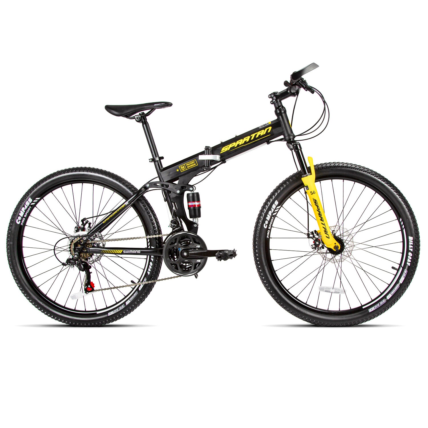 Spartan 26” Alpha Dual Suspension Folding Bicycle Black